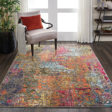 Celestial CES14 Modern Abstract Soft Durable Low Profile Short Pile Sunset Rug-Nourison-Rug Love - The Most Loved Rug Store